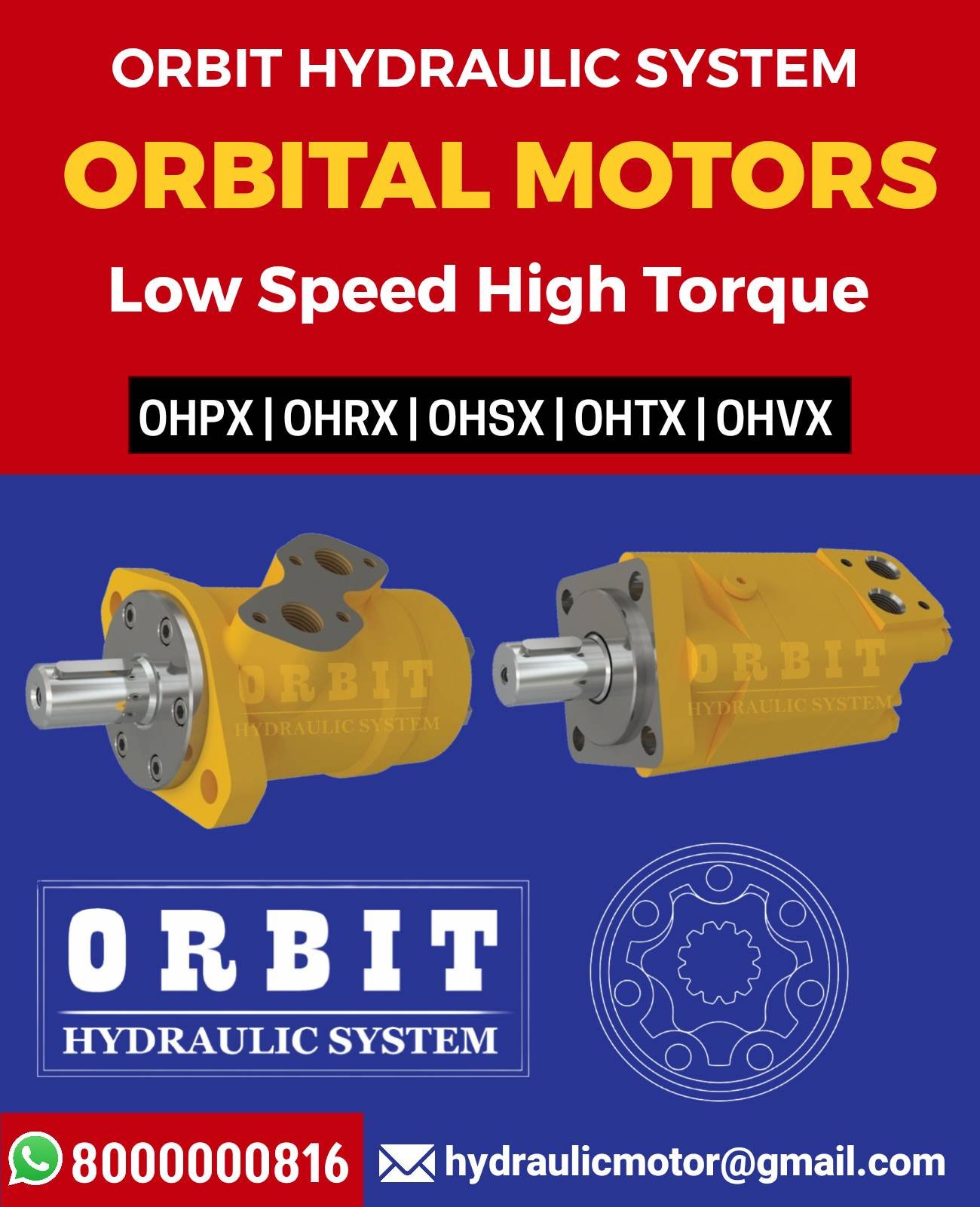 OHPX OHRX Orbital X Make Hydraulic Motor Manufacturers in Ahmedabad Mumbai Pune Chennai Bangalore Hyderabad Jaipur Nashik Delhi Kolkata Coimbatore India